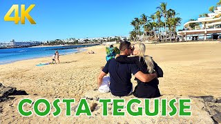 Costa Teguise Lanzarote 4K Beach amp Town [upl. by Aldarcie]