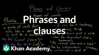 Phrases and clauses  Syntax  Khan Academy [upl. by Llertram]