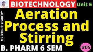 Aeration Process and StirringPharmaceutical Biotechnology Unit 5 B Pharmacy 6 SemL5 [upl. by Addy981]