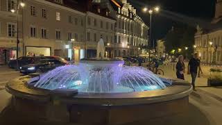 4K Vilnius by Night A Stroll Through the Enchanting Nocturnal Beauty of Lithuanias Capital [upl. by Trinidad611]