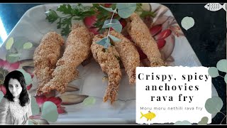 Moru Moru Nethili Rava Fry  Crispy Spicy Anchovies Rava Fry [upl. by Eenaffit]