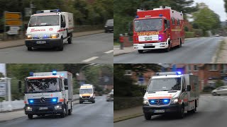 MANV in Hanstedt Einsatzfahrten Feuerwehr und Rettungsdienst Landkreis Harburg zur Großübung [upl. by Hertzog]