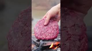 The Most Delicious Cheeseburger 🍔  StoneFried to Perfection in Nature [upl. by Zwiebel]