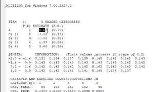 الفيديو الرابع تفسير نتائج نموذج الاستجابة المتدرجة باستخدام برنامج MULTILOG نظرية الاستجابة للمفردة [upl. by Lucas149]