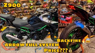 Finally Apni Superbike Z900🔥m ARROW Full System Exhaust Lagwa liya 💸🔥💣  Backfire😱🔥 [upl. by Letizia]