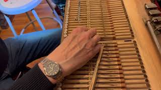 Louis Huivenaar adjusting key closure action on 1909 Viennese footpump harmonium by Kotykiewicz [upl. by Jada]