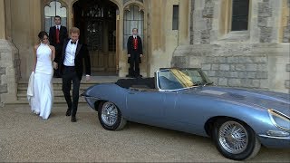 Newlyweds Prince Harry and Meghan Markle drive to evening reception  ITV News [upl. by Ameekahs]