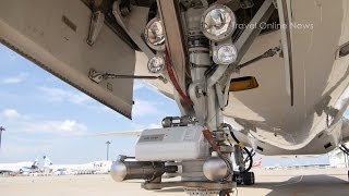 Nose Landing Gear of Boeing 777300ER  closeup shots [upl. by Anahpets]