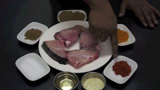 Indian Fish Fry Recipe  Fried Spicy King Fish [upl. by Huckaby]