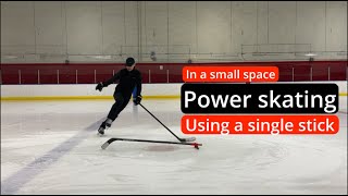 Power skating using a single stick [upl. by Akived]