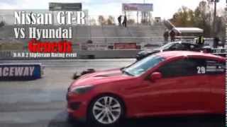 Nissan GTR vs Hyundai Genesis [upl. by Atnas]