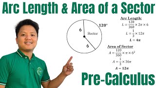 Arc Length and Area of a Sector  Formulas  Sample Problems  Trigonometry  PreCalculus [upl. by Einniw674]