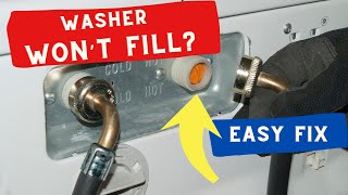 🌎 Washing Machine Wont Fill  Easy DIY  Quick Fix [upl. by Diraj]