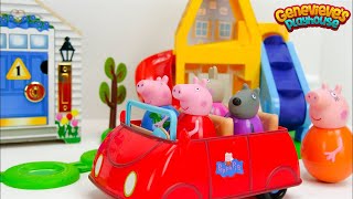 Genevieve Plays with Peppa Pig Weebles and a fun toy Dollhouse [upl. by Arianna]