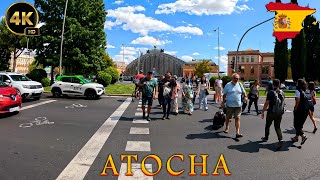 📍Madrid 🇪🇸 Spain 🇪🇸 Most Beautiful City amp Train Station Area  Atocha  Walking Tour 4k Video [upl. by Htebazil449]