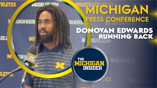 Win or lose Michigan RB Donovan Edwards is quotstill always going to believequot [upl. by Cirederf]