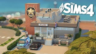 🚨 San Sequoia Police Station 👮🏼  Sims 4 Stop Motion Build  NO CC [upl. by Gant505]