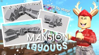 3 FREE Bloxburg Large MANSION Layouts  Step by Step Tutorials  Free to Use [upl. by Anitel]