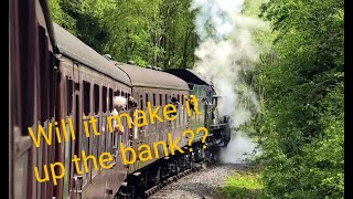 4079 Pendennis Castle STRUGGLES and STOPS on the bank Churnet Valley Rly 6th May 2024 [upl. by Ginevra]