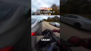 LaneSplitting Biker Clipped By BMW At 104 MPH Pulls Off Miracle Save short bikecrashing [upl. by Melodee]