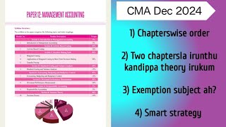 Management Accounting study plan  CMA Intermediate Dec 2024 Term study plan [upl. by Blayze]