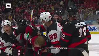 Brady Tkachuk Is a Baby  Brady Tkachuk Charges Nico Hischier After Empty Net nhl nhl23 nhl24 [upl. by Eciral294]