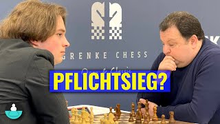 Auftakt in Karlsruhe  Grenke Chess Vincent Keymer vs Daniel Fridman [upl. by Pavier]