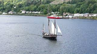 Grayhound sail ship departing the Holy Loch [upl. by Dnomaid]