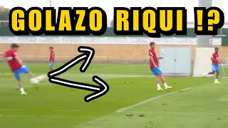 RIQUI PUIG STUNNING GOAL in training 🤯 before XAVIs arrival [upl. by Hairu]