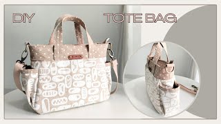 How To Make Tote Bag With Pockets  DIY Tote Bag With Pockets [upl. by Magulac]