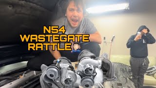 TRYING to FIX WASTEGATE RATTLE We hate N54s [upl. by Yrrap715]