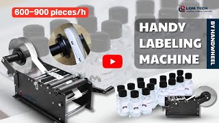 LOM handy labeling machine Handwheel labeler [upl. by Nuajed227]