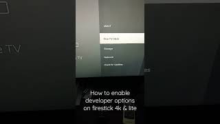 How to enable developer options on firestick 4k and firestick lite [upl. by Netsoj]