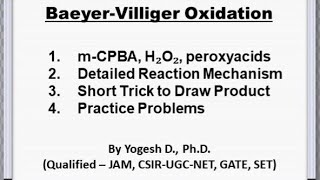 Baeyer Villiger Oxidation Reaction With Mechanism and Practice Problems [upl. by Fara]