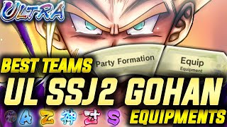 BEST TEAMS amp EQUIPMENTS FOR ULTRA SSJ2 GOHAN Dragon Ball Legends [upl. by Suirtemid]