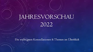 Astrologische Vorschau 2022 Die wichtigsten Konstellationen im Überblick [upl. by Haleigh]