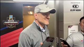 Penn State Head Coach Cael Sanderson After Clinching Team Title With Six Finalists [upl. by Elac766]