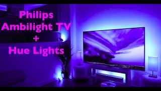 Philips Ambilight TV The One  Hue Lights Demo  Best TV Setup for 2022 Smart Home  Amazing [upl. by Akinas]