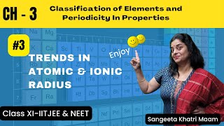 Trends in Atomic amp Ionic Radius Ch3Periodic Classification of Elements  IITJEE amp NEETCL11 [upl. by Janaya206]