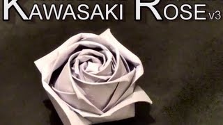 Conrads Modified Kawasaki Origami Paper Rose  Tutorial v3 [upl. by Finella]