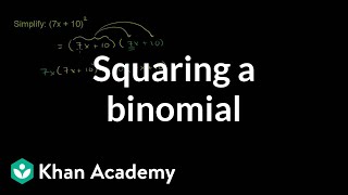 Squaring a binomial  Quadratics and polynomials  Algebra Basics  Khan Academy [upl. by Lengel]