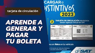 Tarjeta de Circulación en Guatemala 2023 Aprende a Generar y Pagar tu boleta SAT 🔵 [upl. by Alyam681]