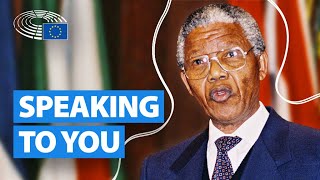 Nelson Mandela speech on apartheid  European Parliament [upl. by Hafinah344]