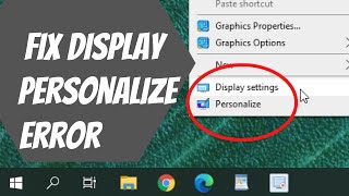 How To Fix Display Settings and Personalize Not Working in Windows 10 [upl. by Eisnyl]