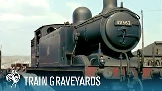 Scrapping the Old Iron Horses Train Graveyards  British Pathé [upl. by Laurena]