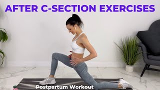 After C Section Exercise  FullBody Postpartum Workout  C Section Recovery Workout [upl. by Ayotas]