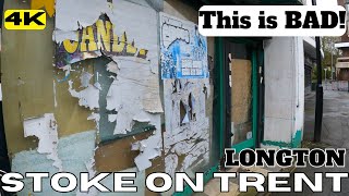 England LONGTON STOKE ON TRENT This is BAD  Boarded Up  Ghost Town UK 4K [upl. by Milla]