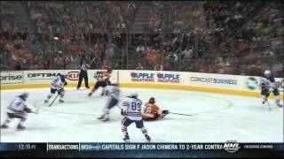 Anton Belov targetting the head major Claude Giroux Edmonton Oilers vs Philadelphia Flyers 11913 [upl. by Panayiotis118]