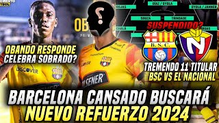 BARCELONA BUSCA NUEVO REFUERZO por este JUGADORTREMENDO 11 TITULAR BSC vs EL NACIONAL HABLO OBANDO [upl. by Jarib]