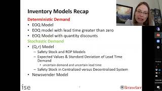 Recap of Inventory Models EOQ Qr Newsvendor [upl. by Uot83]